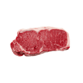 Bifteck de contre-filet de bœuf cru, présenté seul.