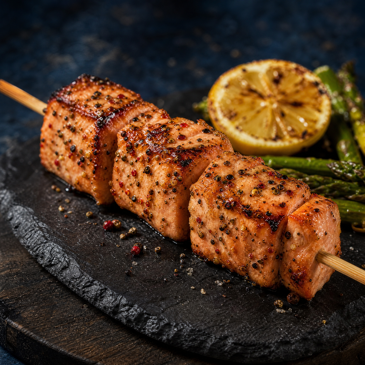 Brochette De Saumon 3 Poivres