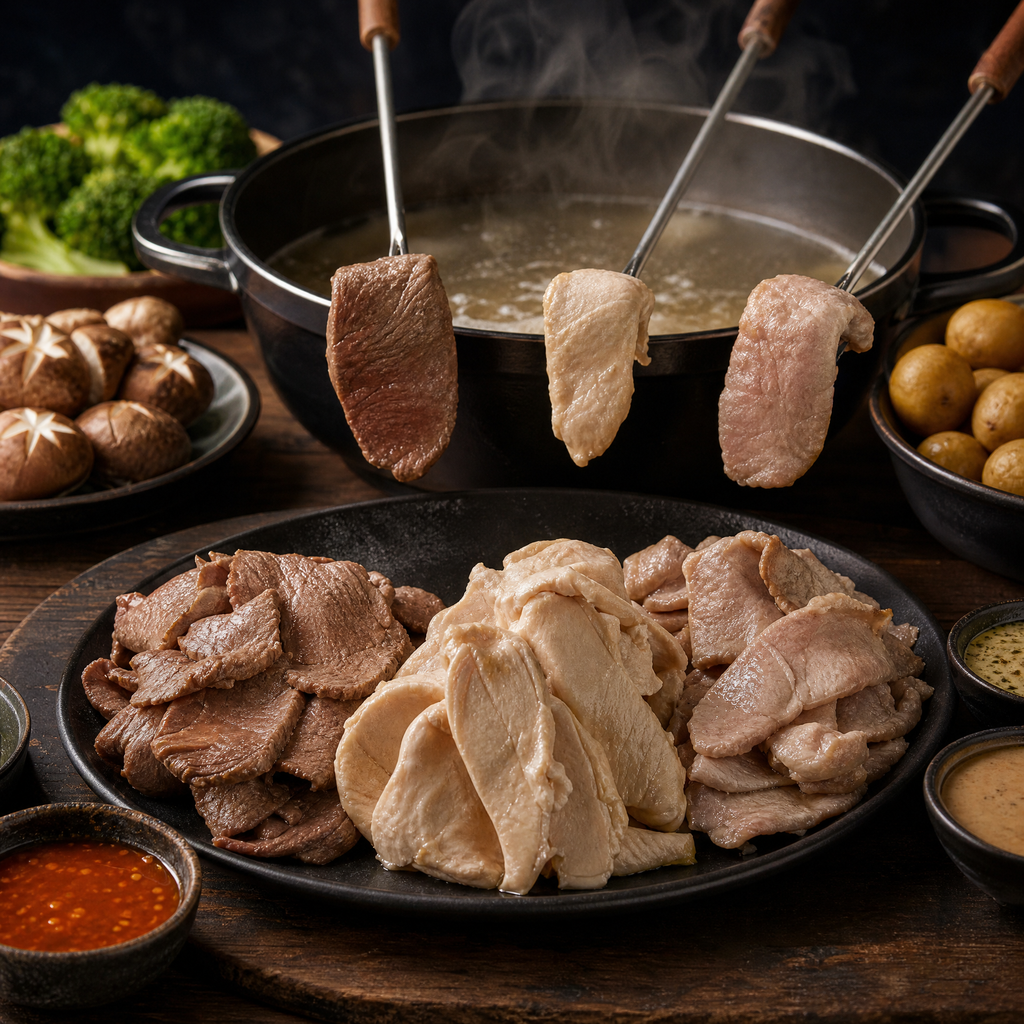 Fondue Combo (Porc, Boeuf, Poulet)